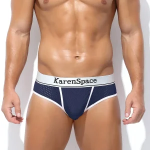 Brief mesh con bolsa para remarcar pack azul osc