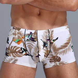 Boxer sin elástico de poliamida estampado de pajaro