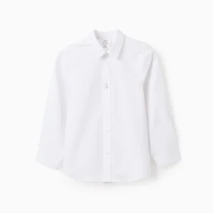 Camisa Oxford de Algodón. Niño, Blanca
