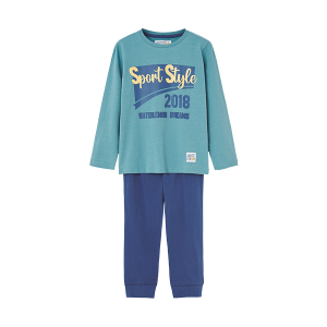 Pijama sport style verde menta/azul waterlemon