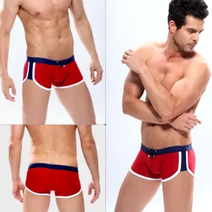 Bañador corto con bolsa frontal rojo