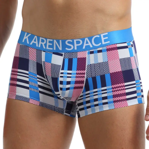 Boxer estampado de poliamida estampado de cuadros