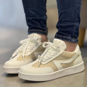 Tenis Marfil Toque Dorado - D881