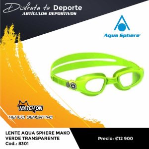 LENTE AQUA SPHERE MAKO VERDE TRANSPARENTE