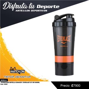 BOTELLA SHAKER  EVERLAST GY OR 600ML
