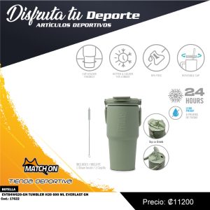TUMBLER H20 600 ML EVERLAST GN