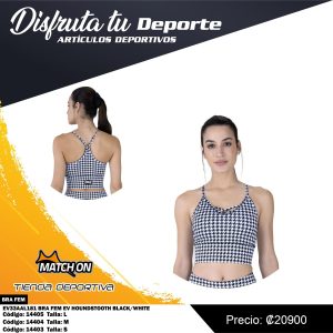 BRA FEM EV HOUNDSTOOTH BLACK/WHITE