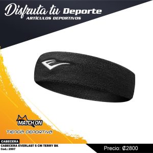 VINCHA EVERLAST 5 CM TERRY BK