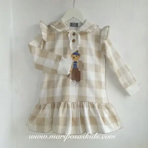 Vestido Cuadros MON PETIT BONBON Cuello