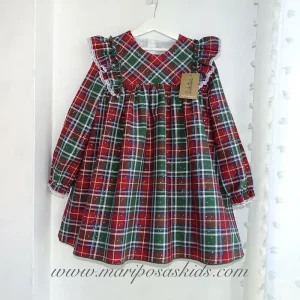 LOLITTOS Vestido Poalla Escocés Rojo/Verde