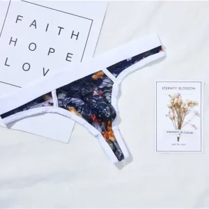 Hilo de encaje transparente floreado azul osc