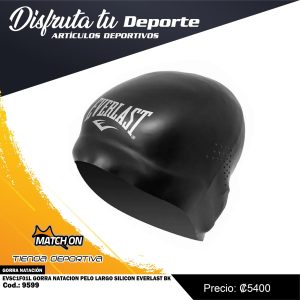 GORRA NATACION PELO LARGO SILICON EVERLAST BK