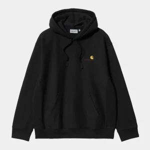 Hooded American Script Sweat Black