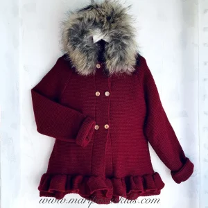 TRENCA Punto GRANATE con Pelo Natural MI LUCERO