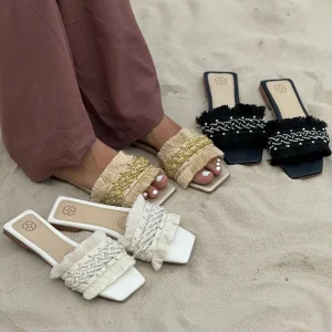 Sandalias Planas con Toques Dorados P1487 para mujer | Maraldo
