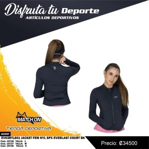 JACKET FEM NYL SPX EVERLAST COURT BK