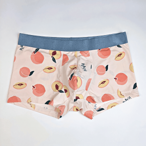 Boxer con doble forro frontal estampado de durazno