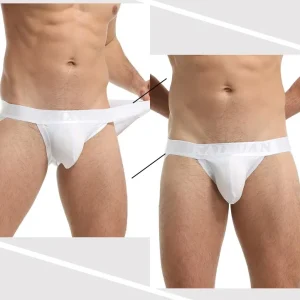 Tanga con elástico ancho color sólido blanco