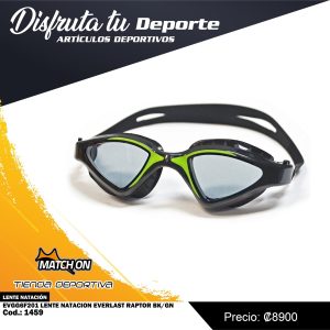 LENTE NATACION EVERLAST RAPTOR BK/GN