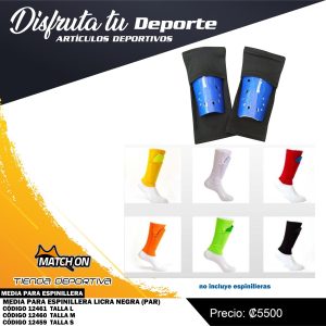 MEDIA PARA ESPINILLERA LICRA NEGRA