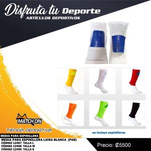 MEDIA PARA ESPINILLERA LICRA BLANCA