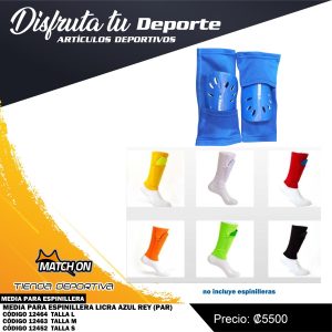 MEDIA PARA ESPINILLERA LICRA AZUL REY