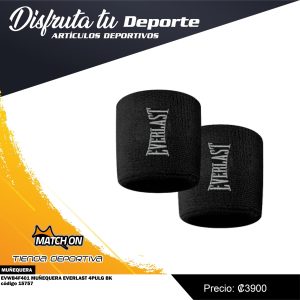 MUÑEQUERA EVERLAST 4PULG BK (PAR)