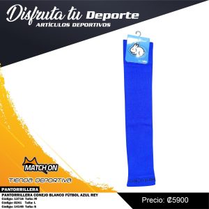 PANTORRILLERA CONEJO BLANCO FÚTBOL AZUL REY
