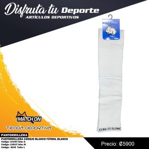 PANTORRILLERA CONEJO BLANCO FÚTBOL BLANCO