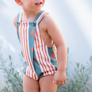 Ranita Niño Rayas con Motivos Étnicos Naranja y Verde