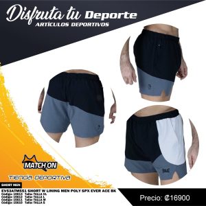 SHORT W LINING MEN POLY SPX EVER ACE BK
