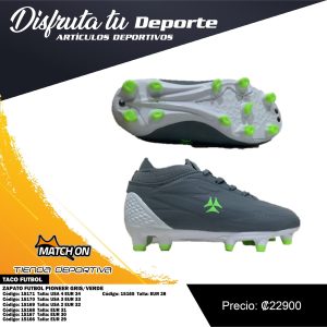ZAPATO FUTBOL PIONEER GRIS/VERDE