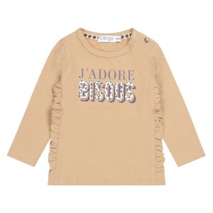 camiseta volantes bisous camel dirkje