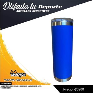 VASO TÉRMICO DELGADO 20 ONZAS AQUA POLAR AZUL
