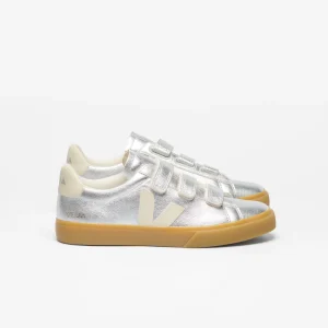 Zapatillas Veja Recife Logo Leather Silver_Pierre