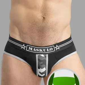 Calzoncillos militares con levantador. Negro+Gris