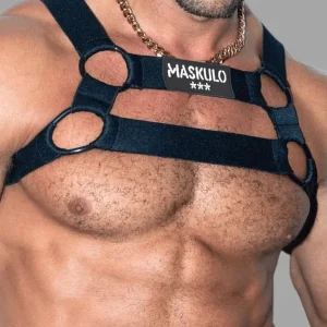 Dean Tropix. Arnés Bulldog Elástico. Negro