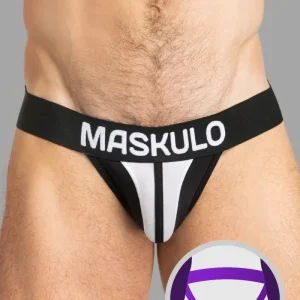 TIGER Jock con POUCH-SNAP. Negro+Blanco
