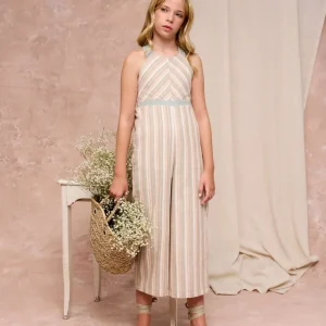 Mono Niña Largo de Rayas con Tirante atado al cuello