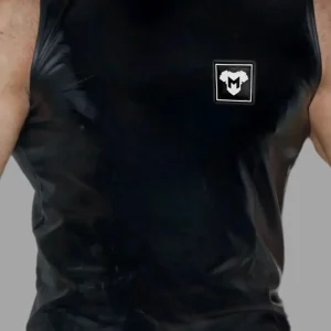 Rod Steelbod Sleeveless Top. Black PU Leather