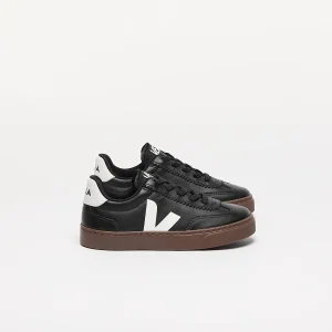 Zapatilla Volley Kids Elastic Laces Leather – Black / White / Bark