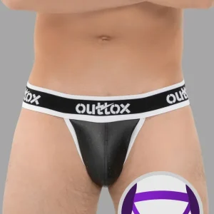 Jock con bragueta Snap. Negro+Blanco