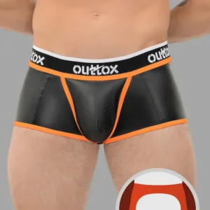 Pantalones cortos con parte trasera abierta y bragueta a presión