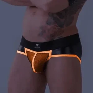 Youngero. Briefs. Mesh Codpiece. Regular Rear. Orange Neon