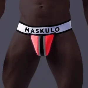 Youngero Jockstrap with detachable codpiece. Pink Neon